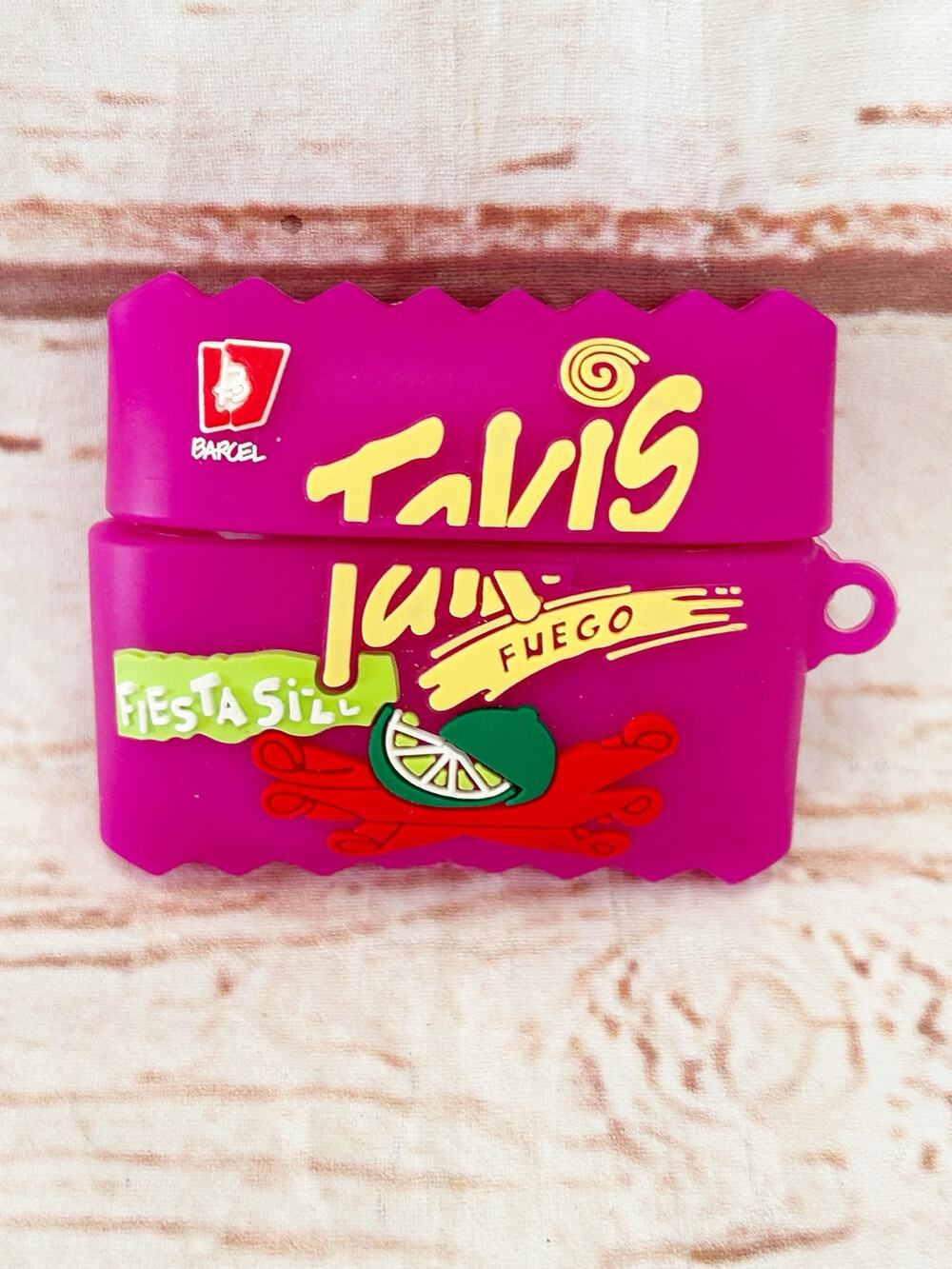 TAKIS FUEGO Purple Silicone AirPods Case Cover 3D Cartoon Snack Food Novelty